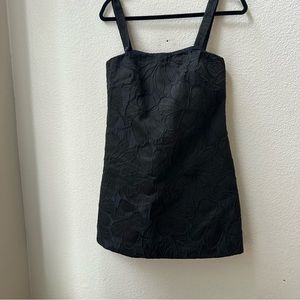 J.CREW black floral textured constructed mod shift mini dress womens 4P NWT